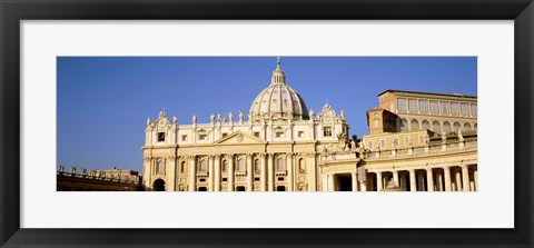 Framed Facade of a basilica, St. Peter&#39;s Basilica, St. Peter&#39;s Square, Vatican City, Rome, Lazio, Italy Print