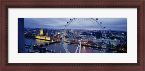 Framed Ferris wheel in a city, Millennium Wheel, London, England Print