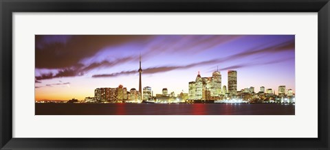 Framed Toronto skyline at dusk, Ontario Canada Print