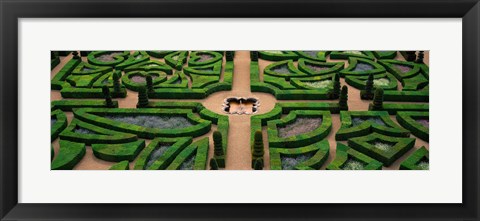 Framed Villandry Chateau Gardens, Loire Valley, Indre-Et-Loire, Villandry, France Print