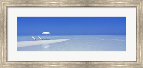 Framed Beach Scene, Digufinolhu, Maldives Print