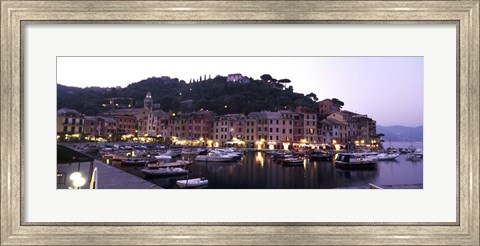Framed Boats at a harbor, Portofino, Genoa, Liguria, Italy Print