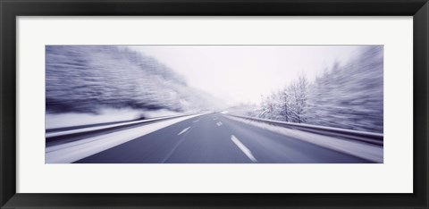 Framed Austria, Autostrada, Panoramic view of a highway Print