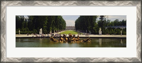 Framed Fountain in a garden, Versailles, France Print