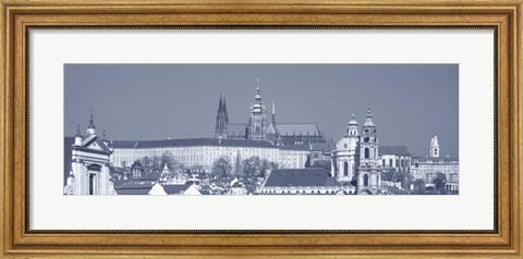 Framed Buildings In A City, Hradcany Castle, St. Nicholas Church, Prague, Czech Republic Print