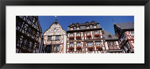 Framed Low Angle View Of Decorated Buildings, Bernkastel-Kues, Germany Print