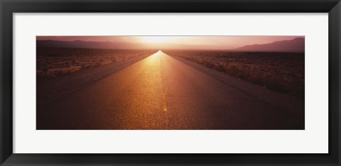 Framed Road passing through a desert, Nevada, USA Print