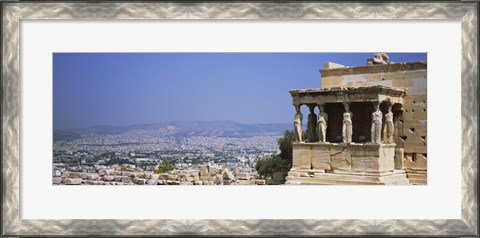 Framed City viewed from a temple, Erechtheion, Acropolis, Athens, Greece Print