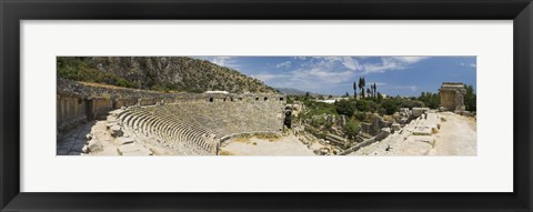 Framed High angle view of the old ruins of an amphitheater, Myra, Lycia, Antalya Provence, Turkey Print