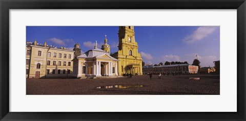 Framed Facade of a cathedral, Peter and Paul Cathedral, Peter and Paul Fortress, St. Petersburg, Russia Print