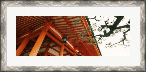 Framed Low angle view of a shrine, Heian Jingu Shrine, Kyoto, Kyoto Prefecture, Kinki Region, Honshu, Japan Print