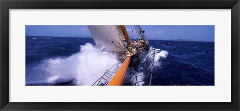 Framed Sailboat in the sea, Antigua, Antigua and Barbuda Print