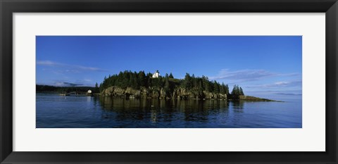 Framed Island in the sea, Bear Island Lighthouse off Mount Desert Island, Maine Print