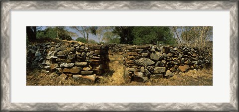 Framed Ruins of a stone wall, Thimlich Ohinga, Lake Victoria, Great Rift Valley, Kenya Print