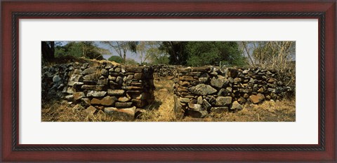 Framed Ruins of a stone wall, Thimlich Ohinga, Lake Victoria, Great Rift Valley, Kenya Print