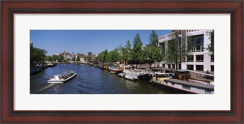 Framed Opera house at the waterfront, Amstel River, Stopera, Amsterdam, Netherlands Print
