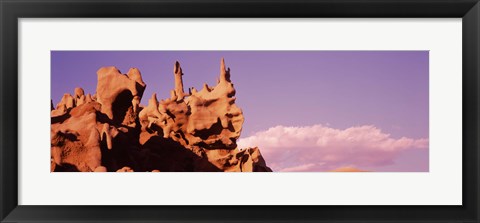 Framed Low angle view of cliffs, Fantasy Canyon, Uintah County, Utah (pink sky) Print
