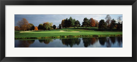 Framed Pond in a golf course, Westwood Golf Course, Vienna, Fairfax County, Virginia, USA Print
