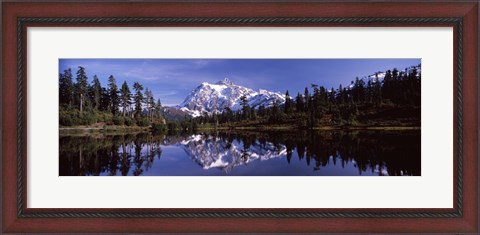 Framed Mt Shuksan Reflection at Picture Lake, North Cascades National Park Print