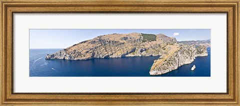 Framed Island in the sea, Punta Campanella, Bay of Ieranto, Capri, Naples, Campania, Italy Print