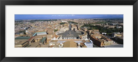 Framed Overview of the historic centre of Rome and St. Peter&#39;s Square, Vatican City, Rome, Lazio, Italy Print