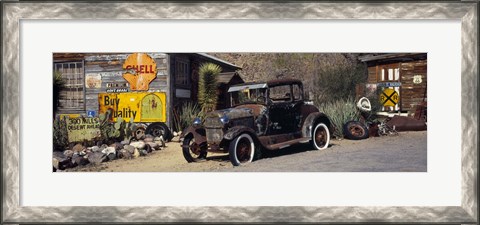 Framed Abandoned vintage car at the roadside, Route 66, Arizona Print