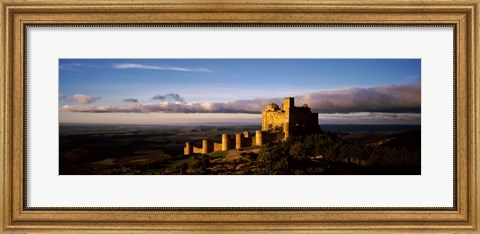 Framed Castle on a hill, Loarre Castle, Huesca, Aragon, Spain Print