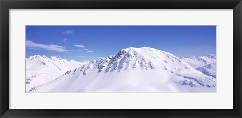 Framed Snowcapped mountain range, Ski Stuben, Arlberg, Vorarlberg, Austria Print