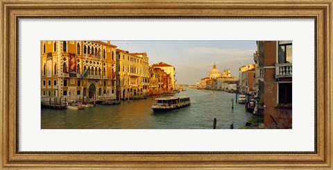 Framed Vaporetto water taxi in a canal, Grand Canal, Venice, Veneto, Italy Print