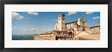 Framed Tourists at a church, Basilica of San Francisco, Assisi, Perugia Province, Umbria, Italy Print