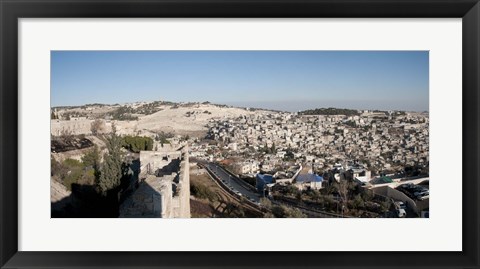 Framed House on a hill, Mount of Olives, and City of David, Jerusalem, Israel Print