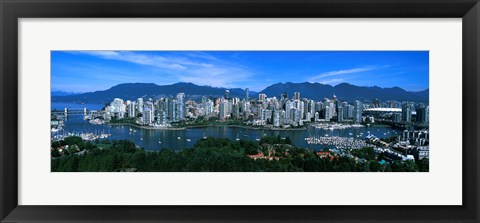 Framed Aerial view of a cityscape, Vancouver, British Columbia, Canada 2011 Print
