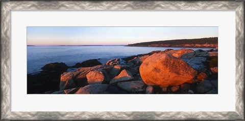 Framed Rock formations on the coast, Otter Creek Cove, Acadia National Park, Mount Desert Island, Hancock County, Maine, USA Print