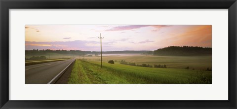 Framed Country road passing through a field, Finland Print