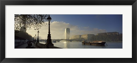 Framed Millbank Tower during fog, Lambeth, Thames River, London, England 2011 Print