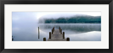 Framed Fog over a lake, St. Mary&#39;s Loch, Scotland Print