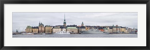Framed Boats and Buildings at the Waterfront, Gamla Stan, Stockholm, Sweden 2011 Print