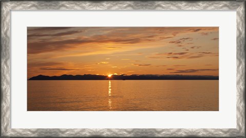 Framed Ocean at sunset, Inside Passage, Alaska, USA Print