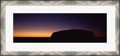 Framed Silhouette of Ayers Rock formations on a landscape, Uluru-Kata Tjuta National Park, Northern Territory, Australia Print