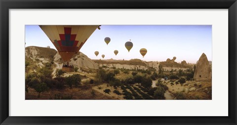 Framed Hot air balloons, Cappadocia, Central Anatolia Region, Turkey Print