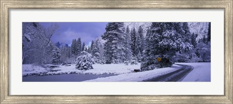 Framed Winter Road, Yosemite Park, California, USA Print