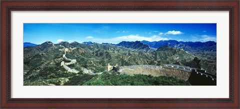 Framed Fortified wall on a mountain, Great Wall Of China, Beijing, China Print