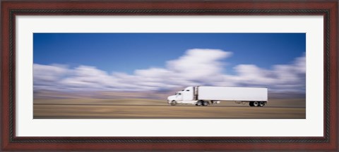 Framed Truck on the road, Interstate 70, Green River, Utah Print