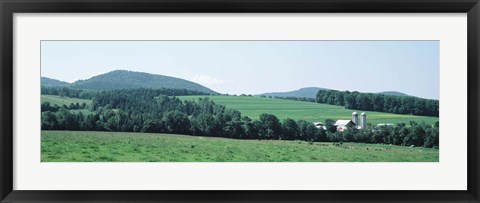 Framed Farm In A Field, Danville, Vermont, USA Print