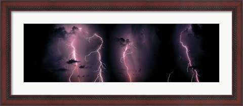 Framed LightningThunderstorm at night Print