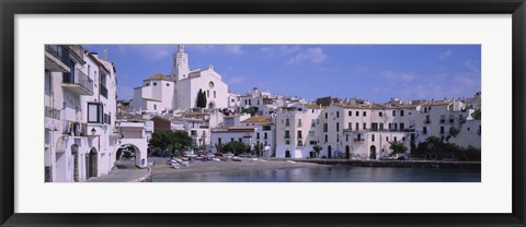 Framed Buildings On The Waterfront, Cadaques, Costa Brava, Spain Print