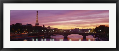 Framed Bridge with the Eiffel Tower in the background, Pont Alexandre III, Seine River, Paris, Ile-de-France, France Print