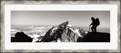 Framed Hiker, Grand Teton Park, Wyoming, USA Print