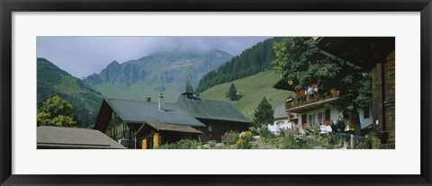 Framed Low angle view of houses on a mountain, Muren, Switzerland Print