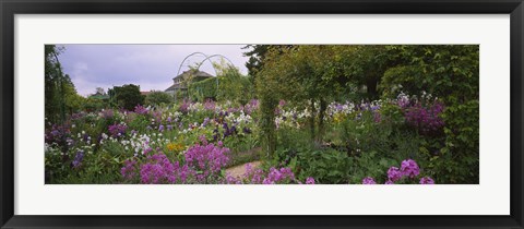 Framed Flowers In A Garden, Foundation Claude Monet, Giverny, France Print